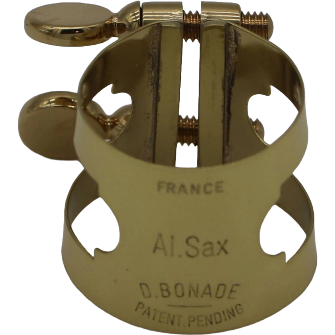 Metal Ligature with 2-screw Closure for Alto Saxophone - Gold Lacquer